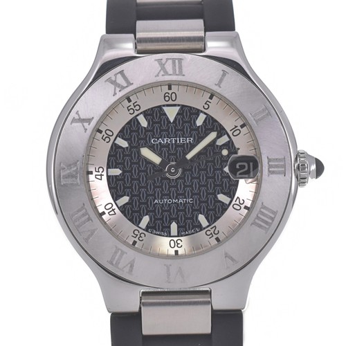 CARTIER Autoscuff W10147U2 Date black Dial Automatic Men's Watch P#141017