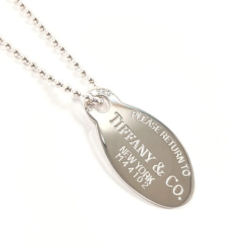 TIFFANY&Co. Necklace Return to Oval tag Ball chain Silver925 accessory