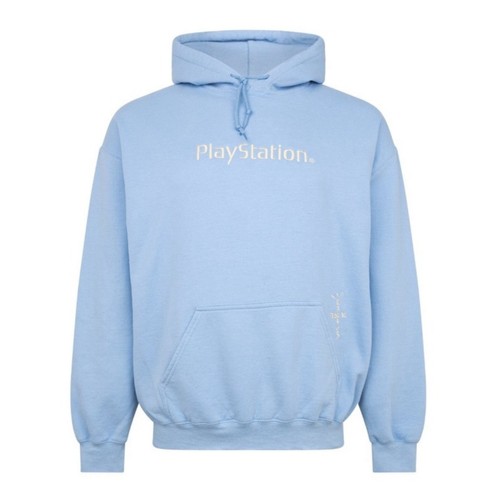 Felpa con cappuccio Travis Scott Cactus Jack x Playstation scheda madre bambino blu L FW20