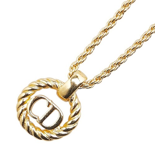 Collana Dior logo CD placcata oro donna ottima