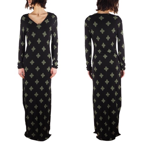 Abito Gianni Versace versus vintage lungo pavimento viscosa nero taglia 30 44