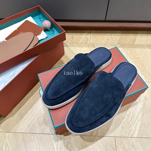 NAKED WOLFE Italian Style Designer Retro Loafers Slip on Mules Real Suede Leather Mens Shoes