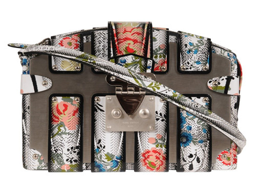 Louis Vuitton Romantic Blossom Floral Petite Malle Clutch Silver Crossbody Bag