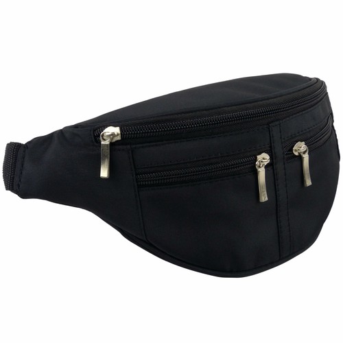 ALLSAINTS Marsupio nero 4 cerniere microfibra unisex marsupio uomo donna