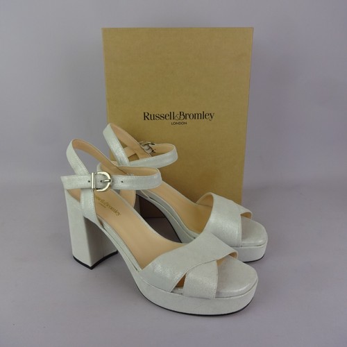 SCARPA Scarpe Russell & Bromley sandali argento topform pelle scamosciata tacco