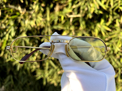 Occhiali vintage Cartier Deimos Trinity platino e oro 1986