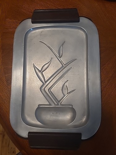 Wagner Ware Sidney O Magnalite Sizzling Platter Aluminum 4342.w  Wood Handles