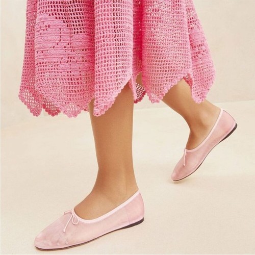 Ballerine Loeffler Randall Landon fiocco in rete rosa