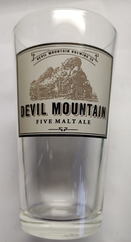Devil Mountain Five Malt Ale Cincinnati Ohio California pint beer glass Nice!