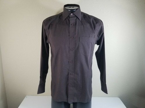 GIVENCHY Camicia casual uomo Givency Collection manica lunga marrone taglia 15 5