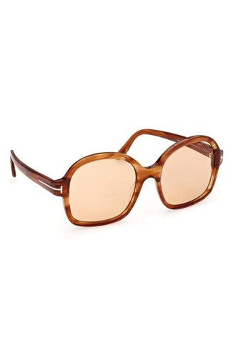 $495   TOM FORD Hanley 57mm Photochromic Butterfly Sunglasses in Amber  Brown