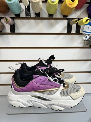 DIOR (B22  B30) Dior B22 Sneaker Custom ostrich Skin. Men's Size 12US Includes Matching Belt