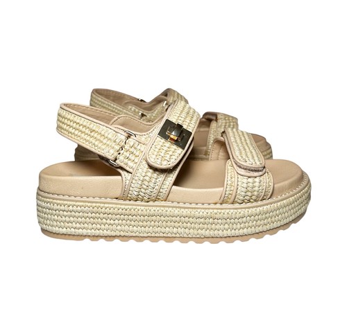 Steve Madden NUOVO Big Mona sandalo platform rafia naturale donna taglia 9