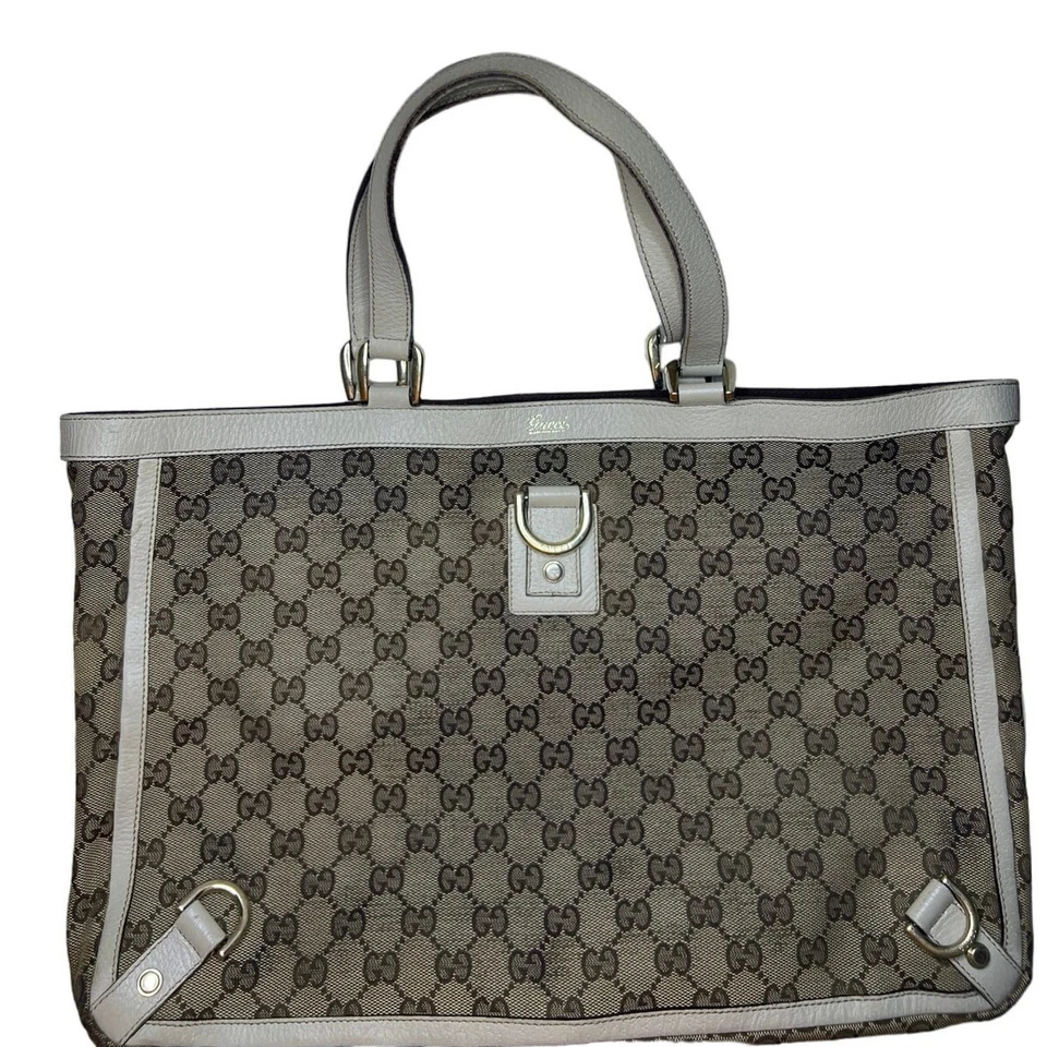 Gucci Vintage Tela D Anello Tote Abbazia con Gucci Storage Bag con Certificato di autenticità