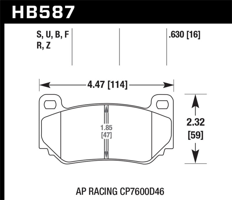 HAWK PERFORMANCE Hawk AP Racing CP7600 DTC 70 Race Brake Pads