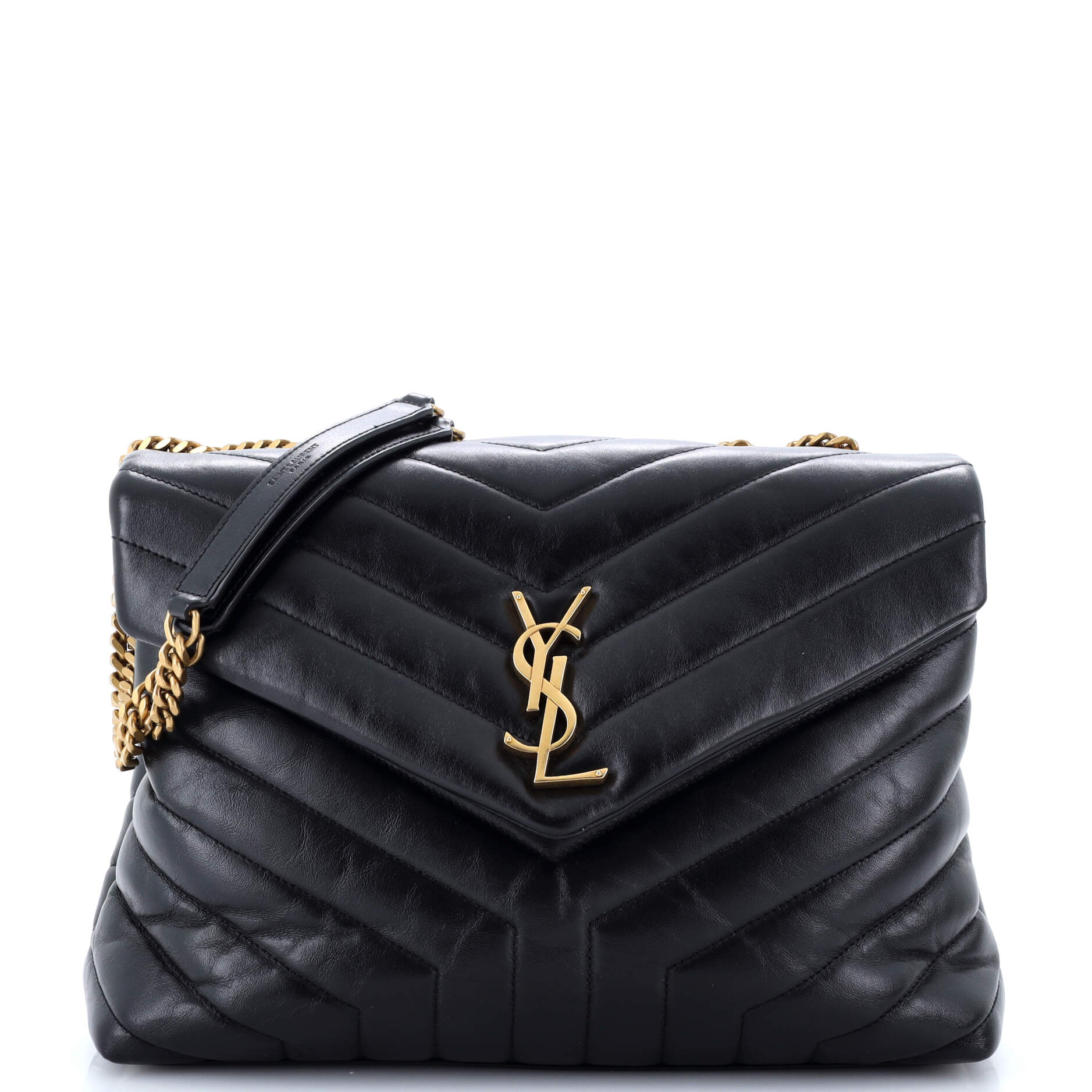 2860 Loulou Shoulder Bag Matelasse Chevron Leather Medium