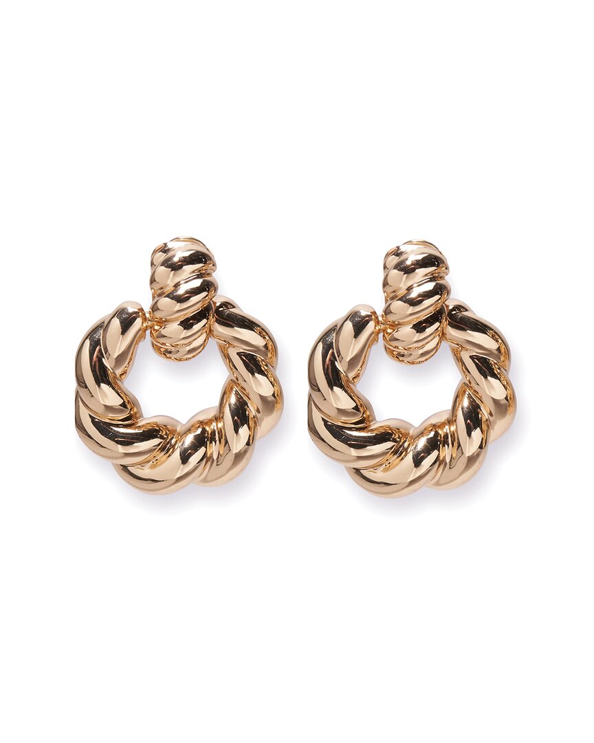 2000 Carolina Herrera CZ Double Twist Door Knocker Earrings