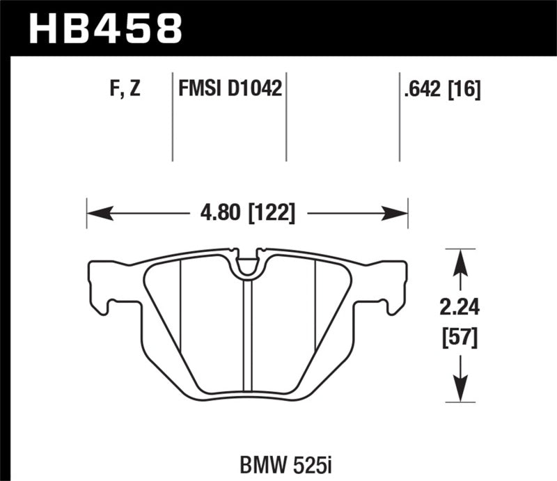 HAWK PERFORMANCE Hawk 15 16 BMW X5 xDrive35d/xDrive35i / 15 16 BMW X6 xDrive35i/sDrive35i HPS 5.0 Rear Brake Pads