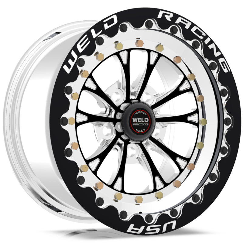 Weld Vitesse 15x14 / 5x4.5 BP / 6.5in. BS Black Wheel   Black Single Beadlock MT