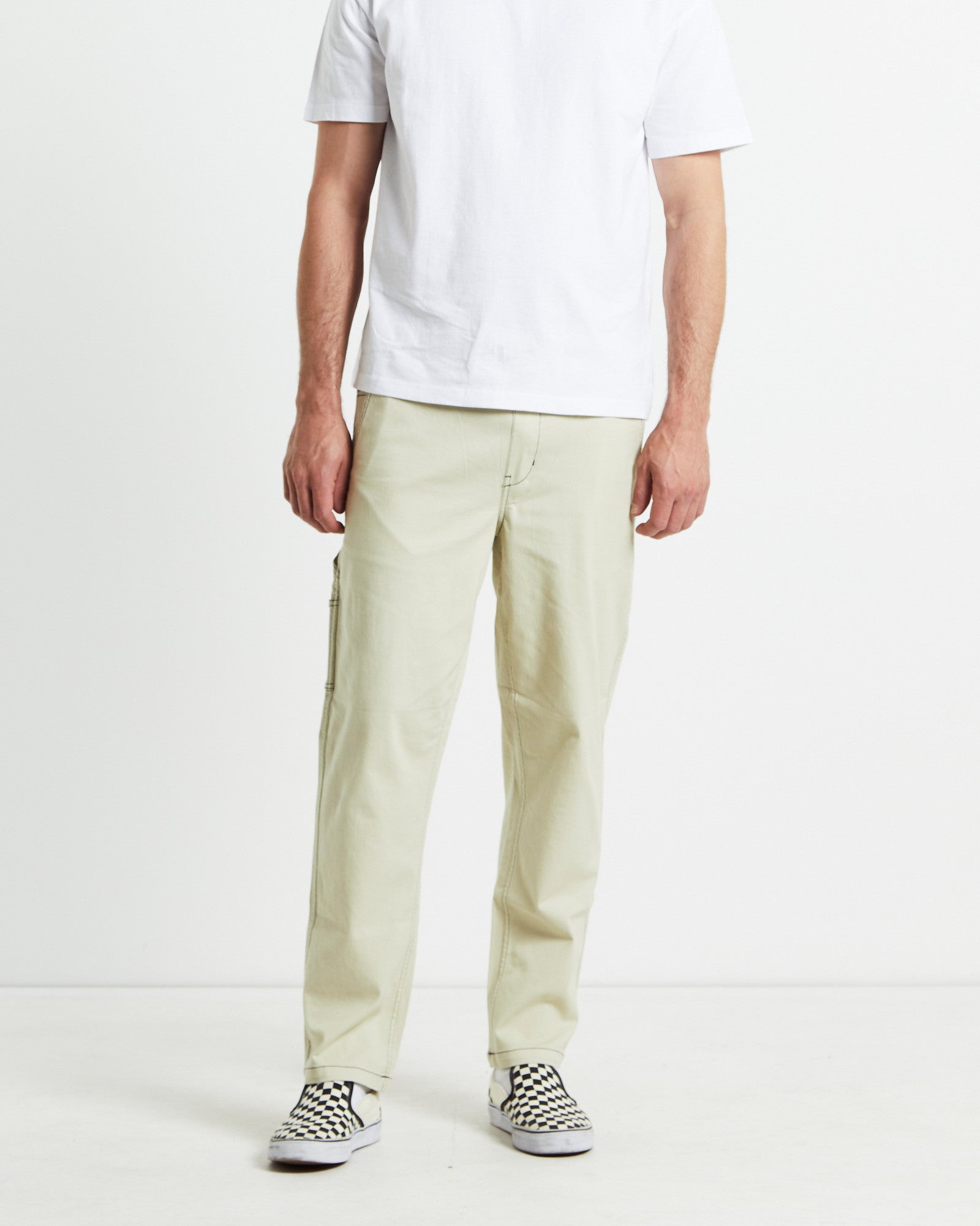 TAIKAN Contrast Stitch Pants Cream
