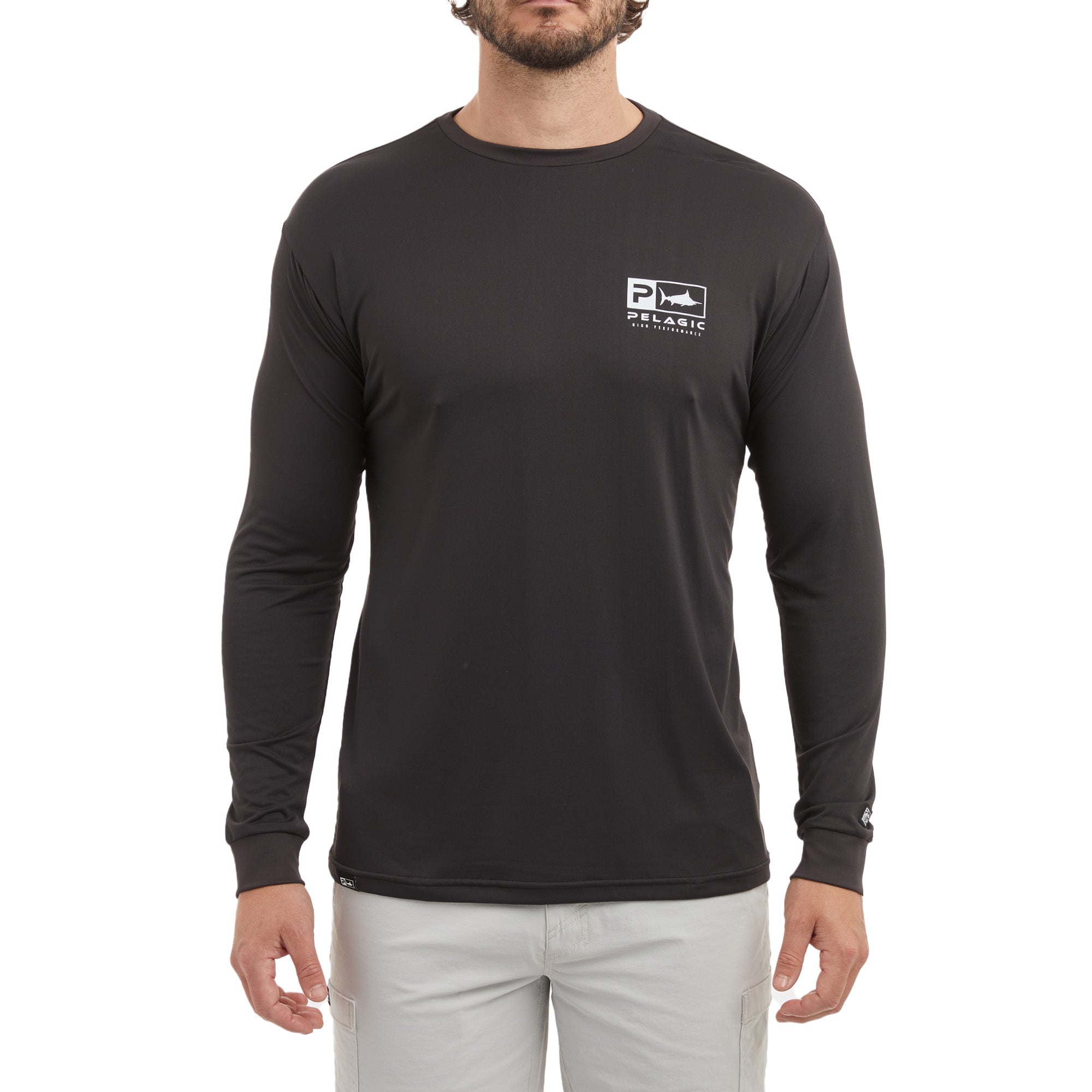 PELAGIC GEAR MENS Pelagic Aquatek "Goione Marlin" Men's Fishing Shirt   Black