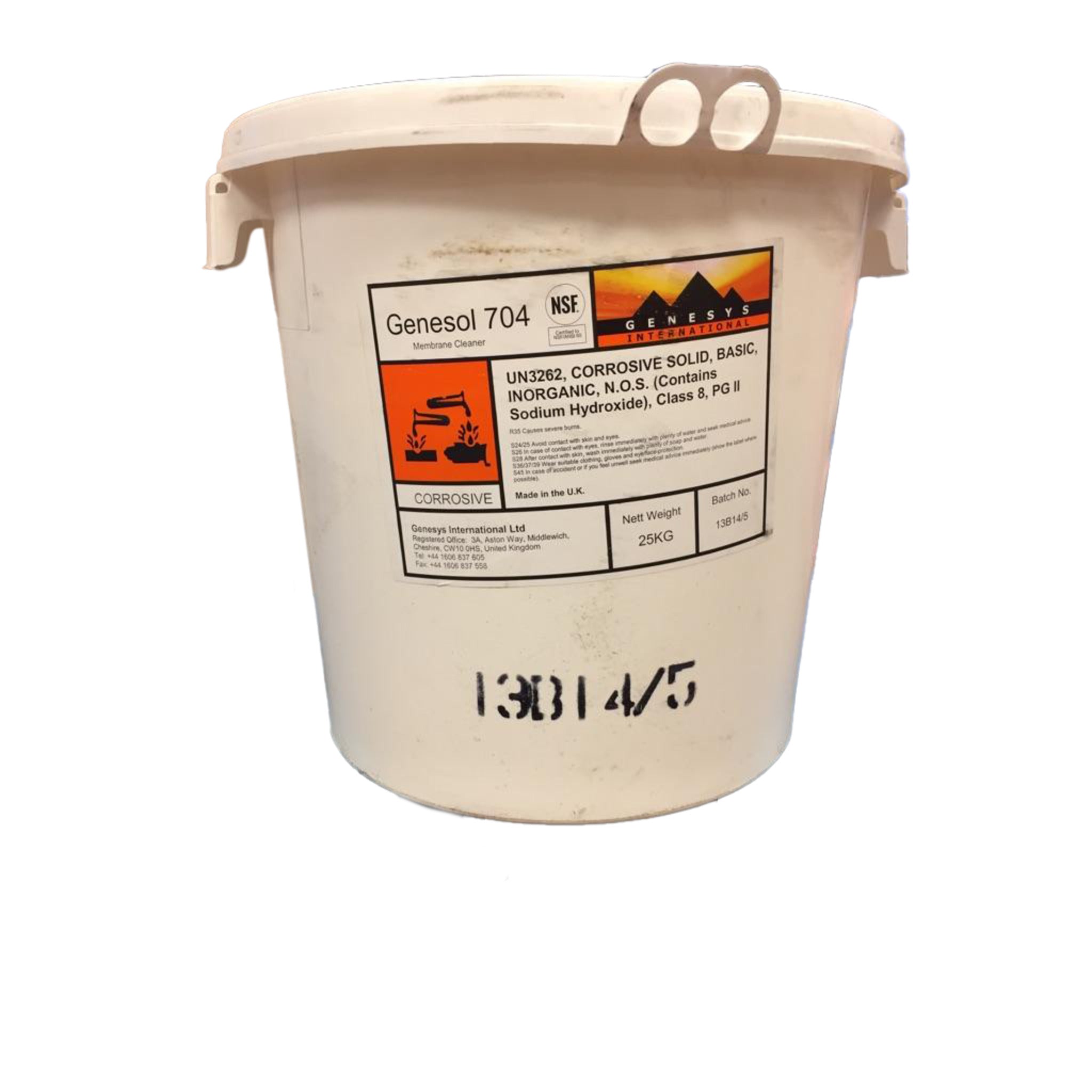 GENESYS INTERNATIONAL Genesol 704 Alkaline Powder Membrane Cleaner for RO and NF Systems 25 Kg Pail   NSF Approved