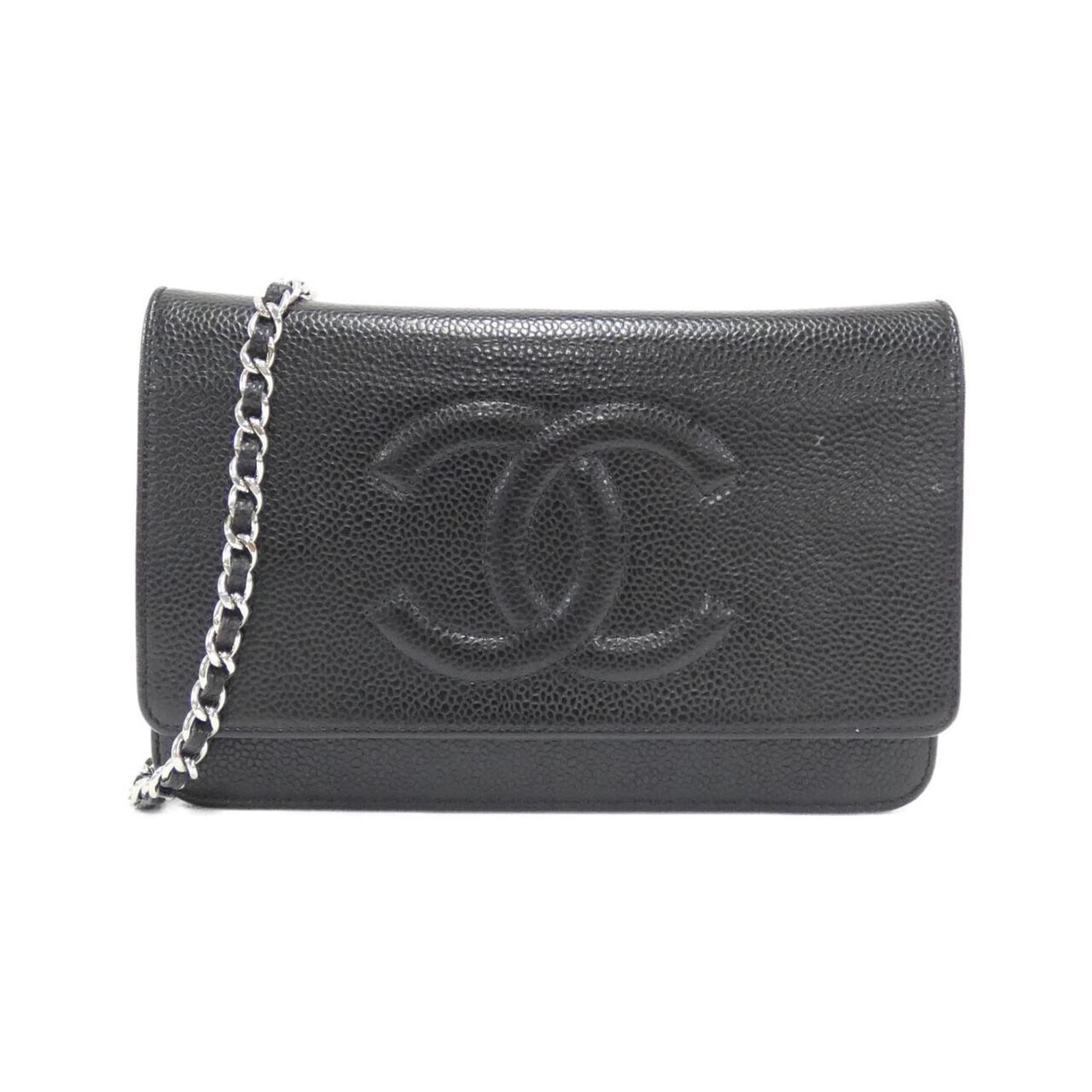 2275 Chanel Caviar Leather Chain Shoulder Wallet (Pre Owned)