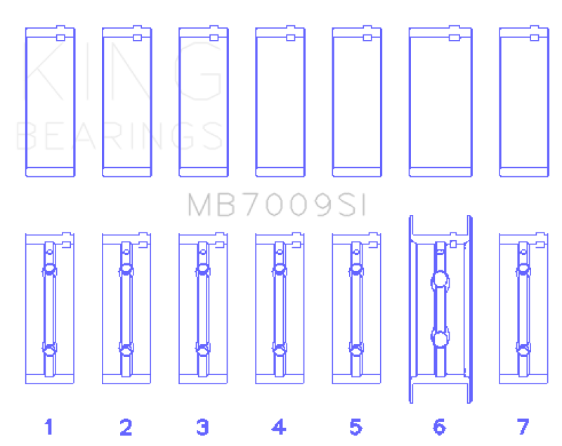 KING ENGINE BEARINGS King 89 15 Dodge Cummins Diesel 5.9L 6.7L Inline 6 (Size 0.25mm) Main Bearing Set