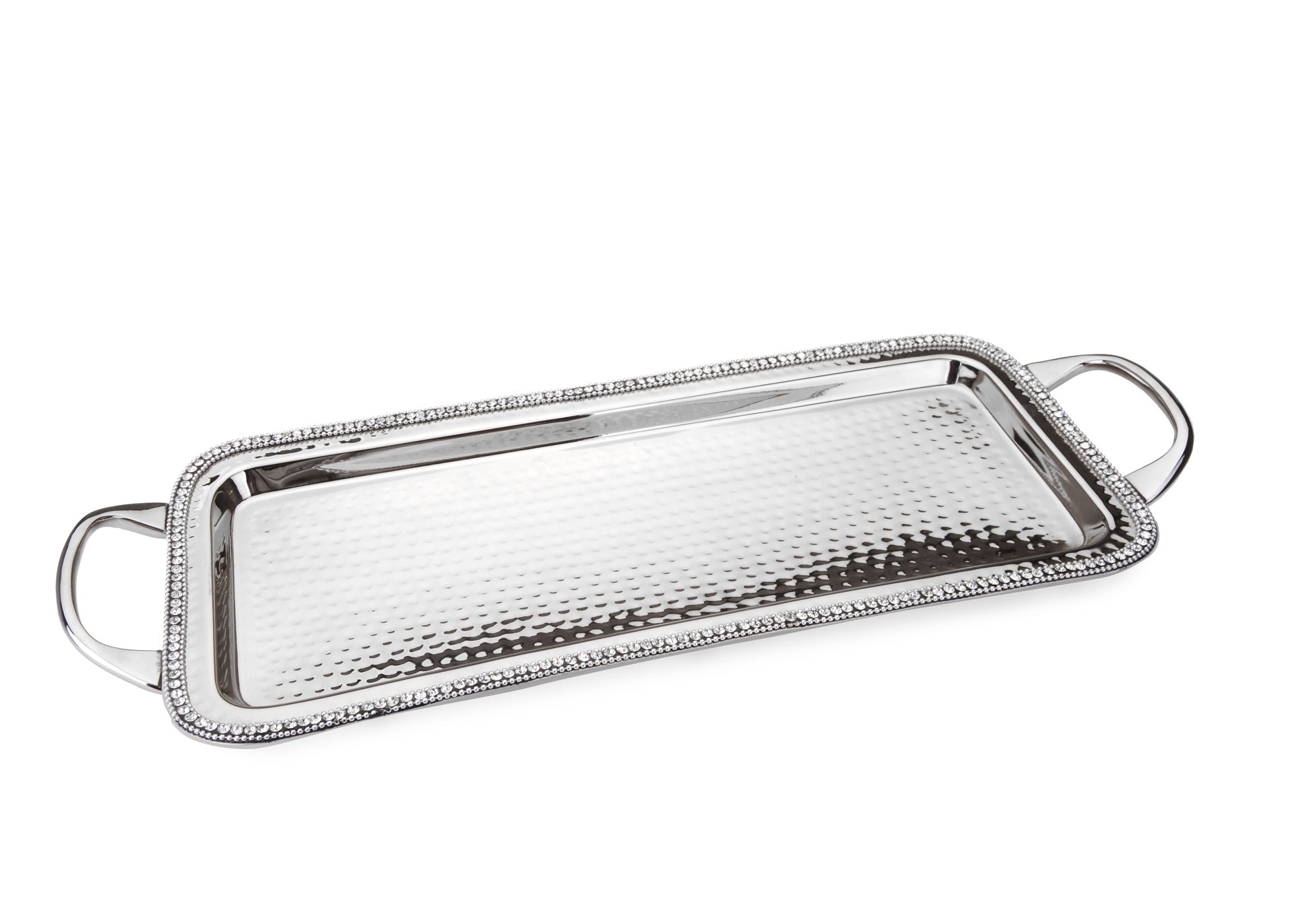 2503 Stainless Steel Rectangular Tray with Beaded Design