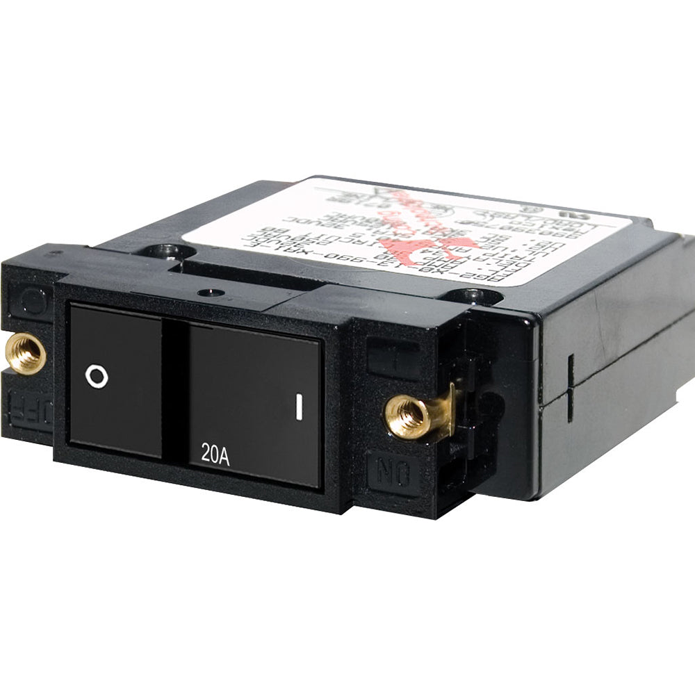 BLUE SEA SYSTEMS Blue Sea 7404 Single Pole Small Case 2" Flat Rocker Circuit Breaker   20 Amp [7404]