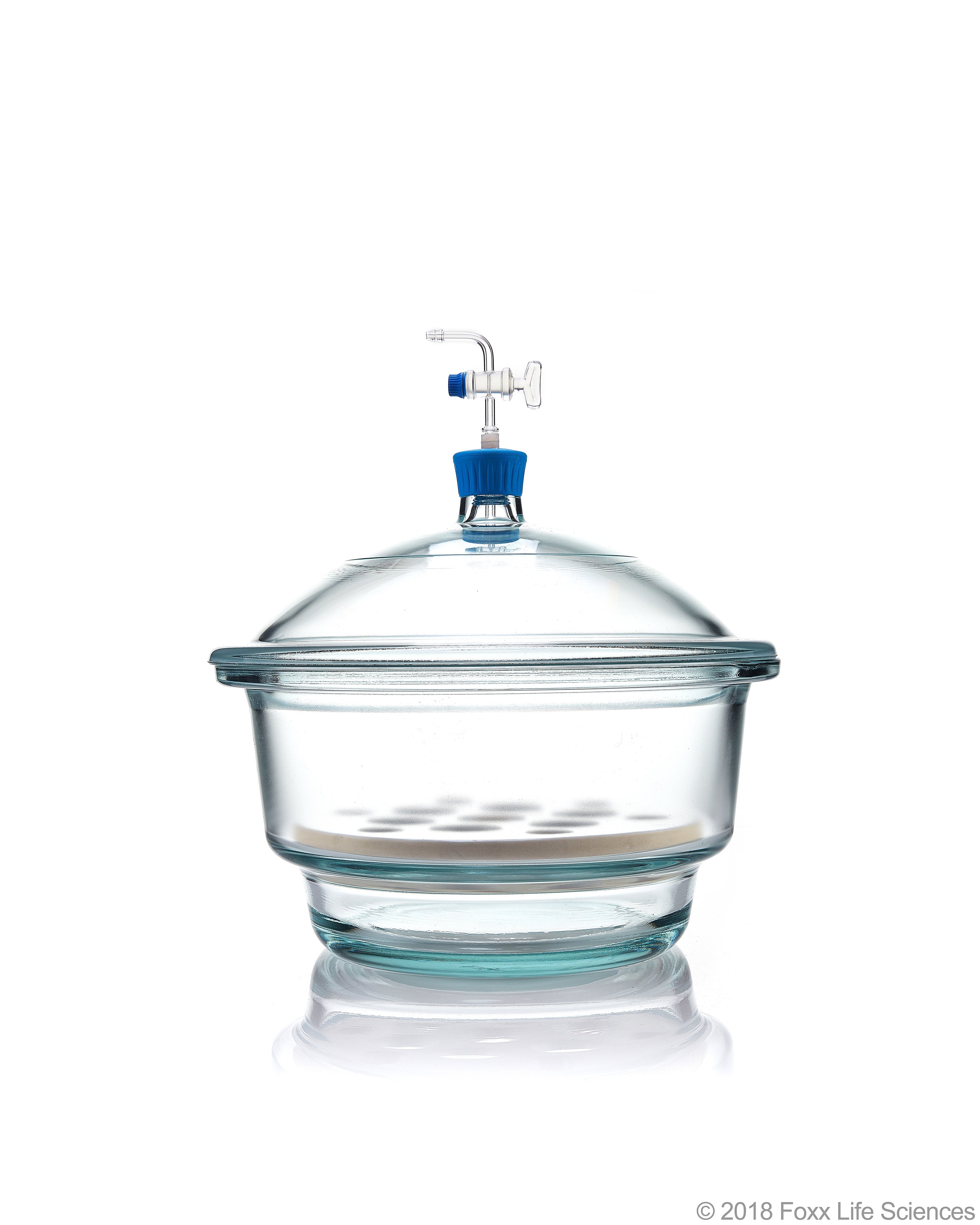 Borosil® Desiccator Vacuum   Stopcock with PTFE spindle and Porcelain plate   250 mm   Borosilicate