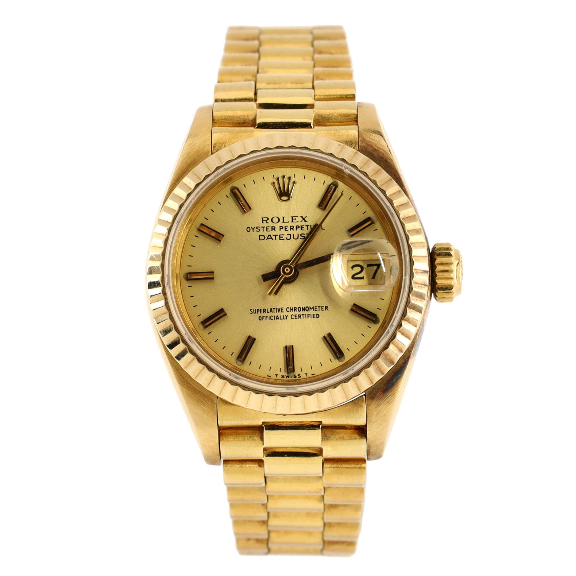 2860 Oyster Perpetual President Datejust Automatic Watch Yellow Gold 26