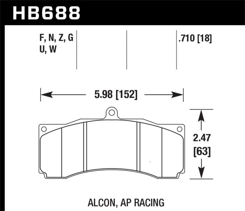 HAWK PERFORMANCE Hawk DTC 70 Universal Performance Compound Racing Brake Pads