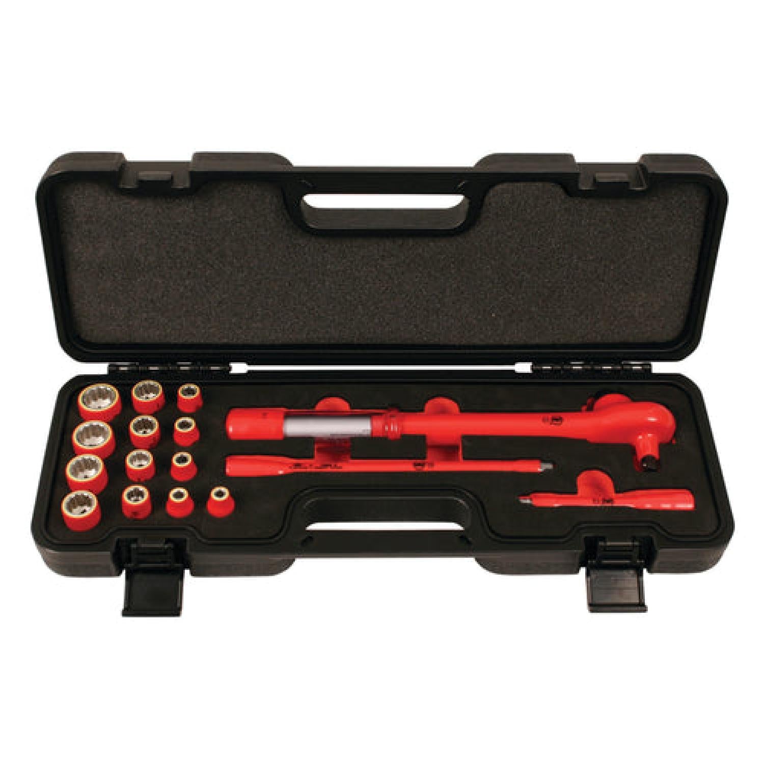 Wiha Tools 30192 16 Piece Insulated 3/8" Drive Torque Socket Set   Metric