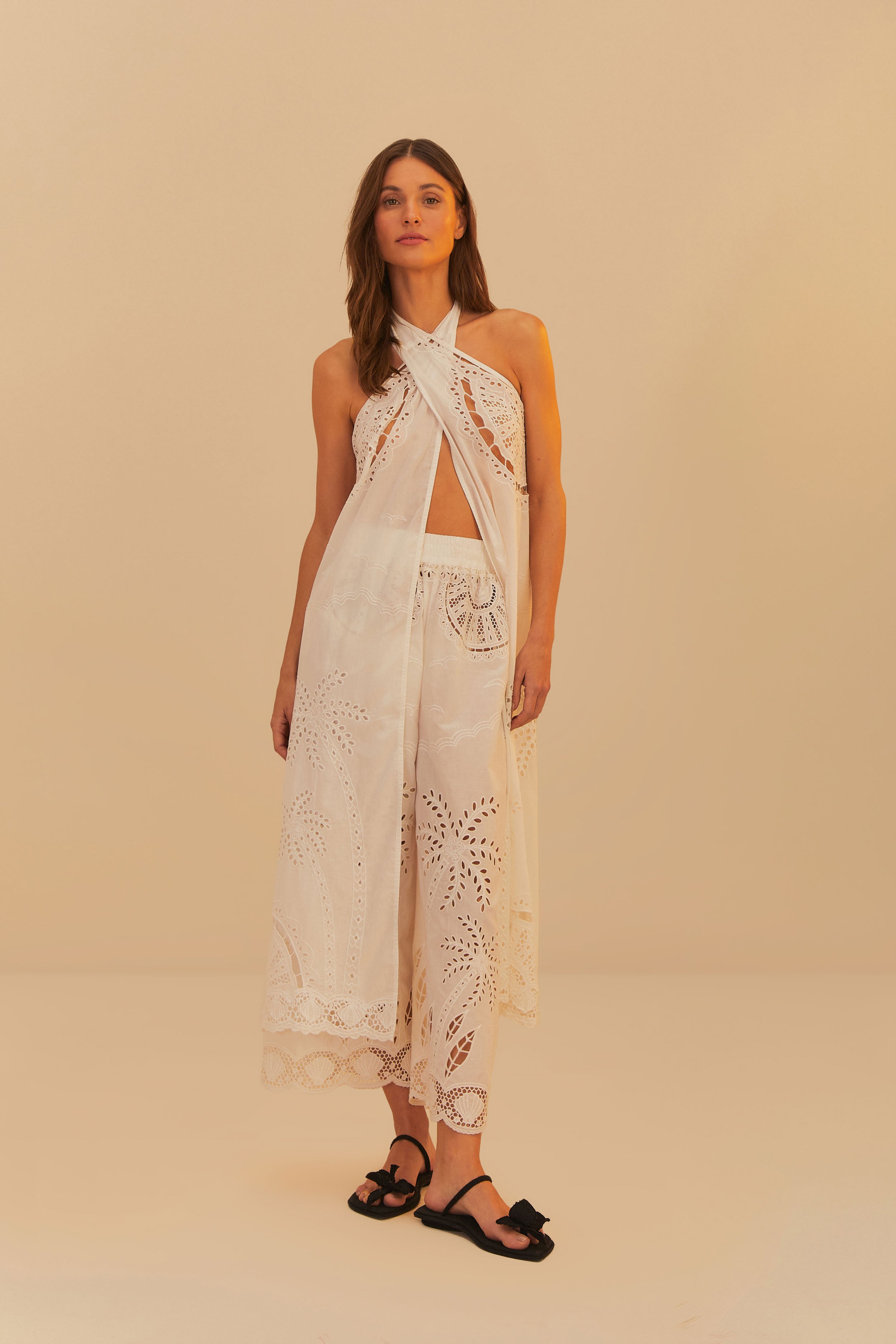 FARM RIO White Coconut Richilieu Pants