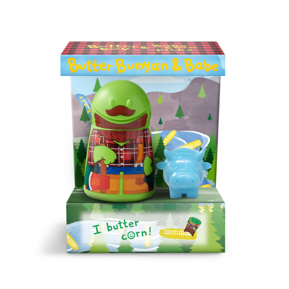 2351 Talisman Designs Butter Bunyan Butter Keeper & Spreader with Set of 2 Babe Corn Picks Set