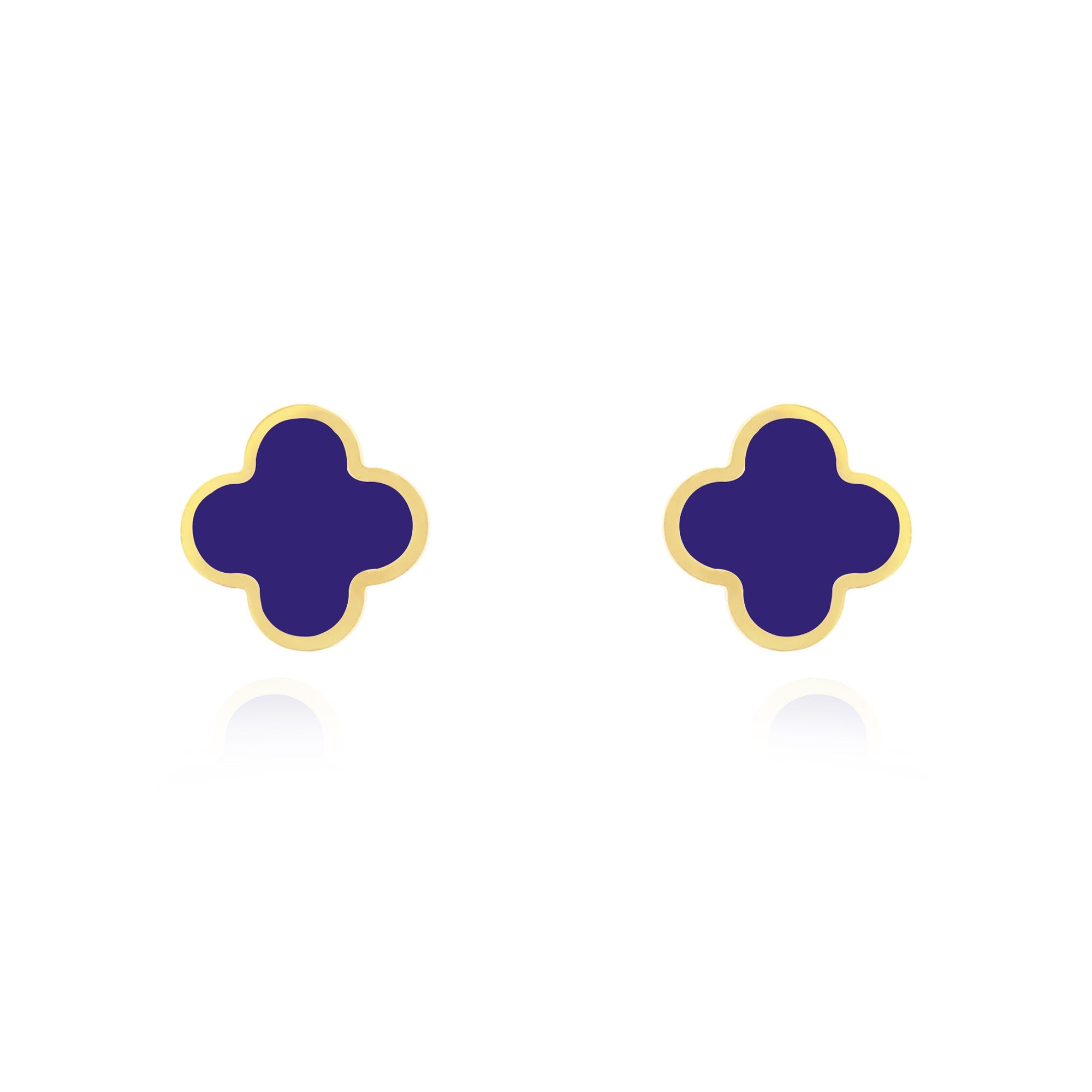 2259 Large Lapis Clover Stud Earrings