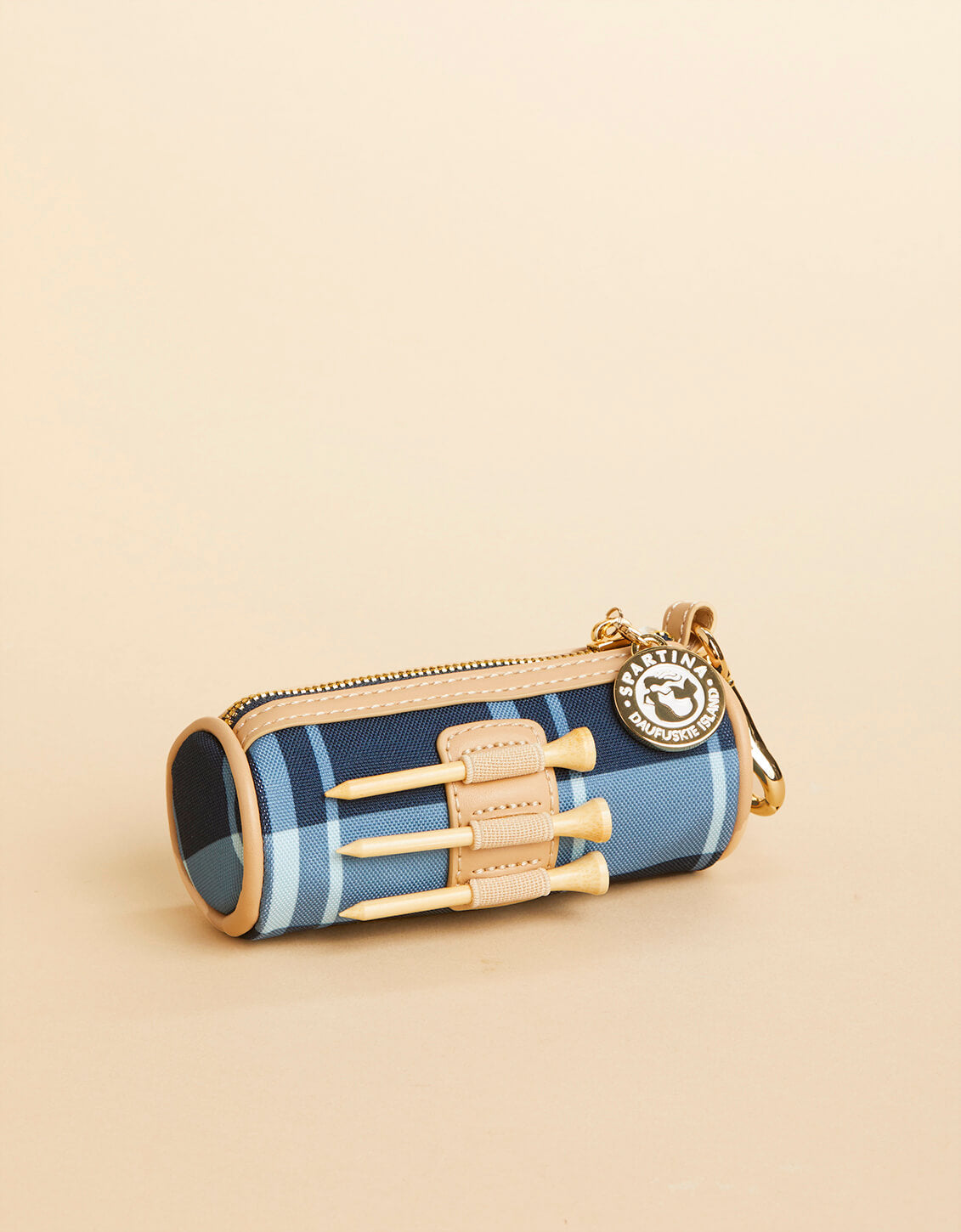 SPARTINA 449 Ball & Tee Pouch Clara Bluestone Plaid