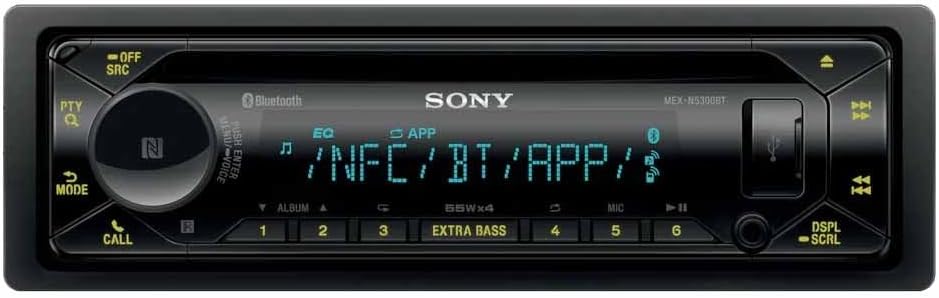 Sony MEX N5300BT Car Stereo Single DIN Radio with Bluetooth, CD Player, USB/Aux
