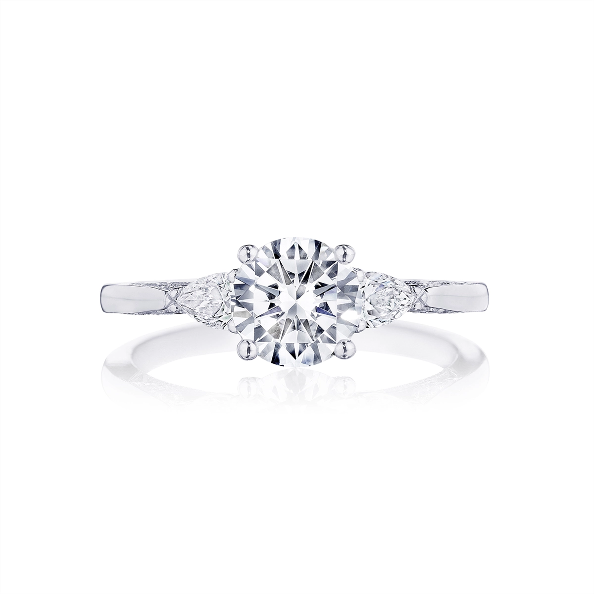 Tacori 18K White Gold Simply Tacori 3 Stone Engagement Ring