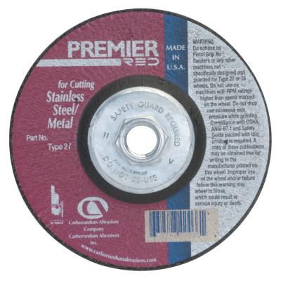 Carborundum Premier Red Zirconia Alumina, 9 in Dia, 1/4 in Thick, 24 Grit Zirconia Alumina, 05539502889