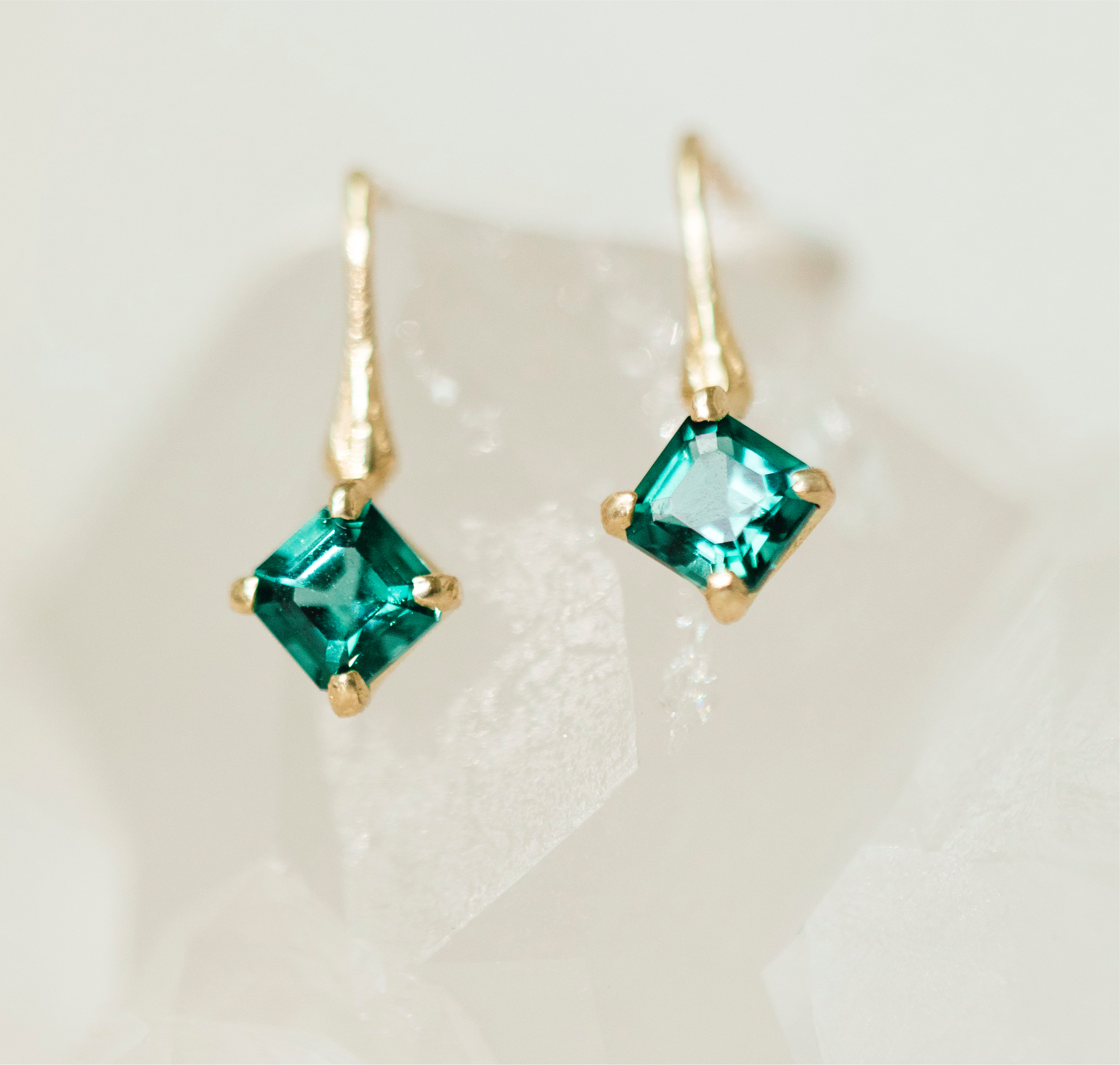 ROBIN HALEY Blue Green Tourmaline Branch Earrings
