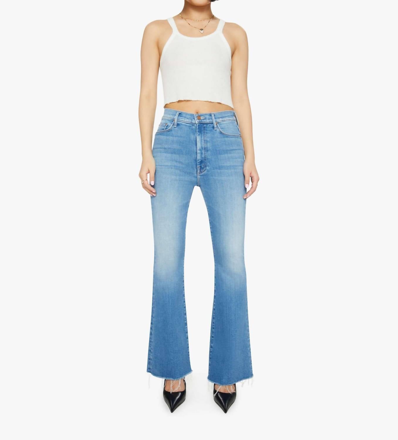 2244 Petites The Lil' High Waisted Weekender Fray Jeans In Read Between The Lines