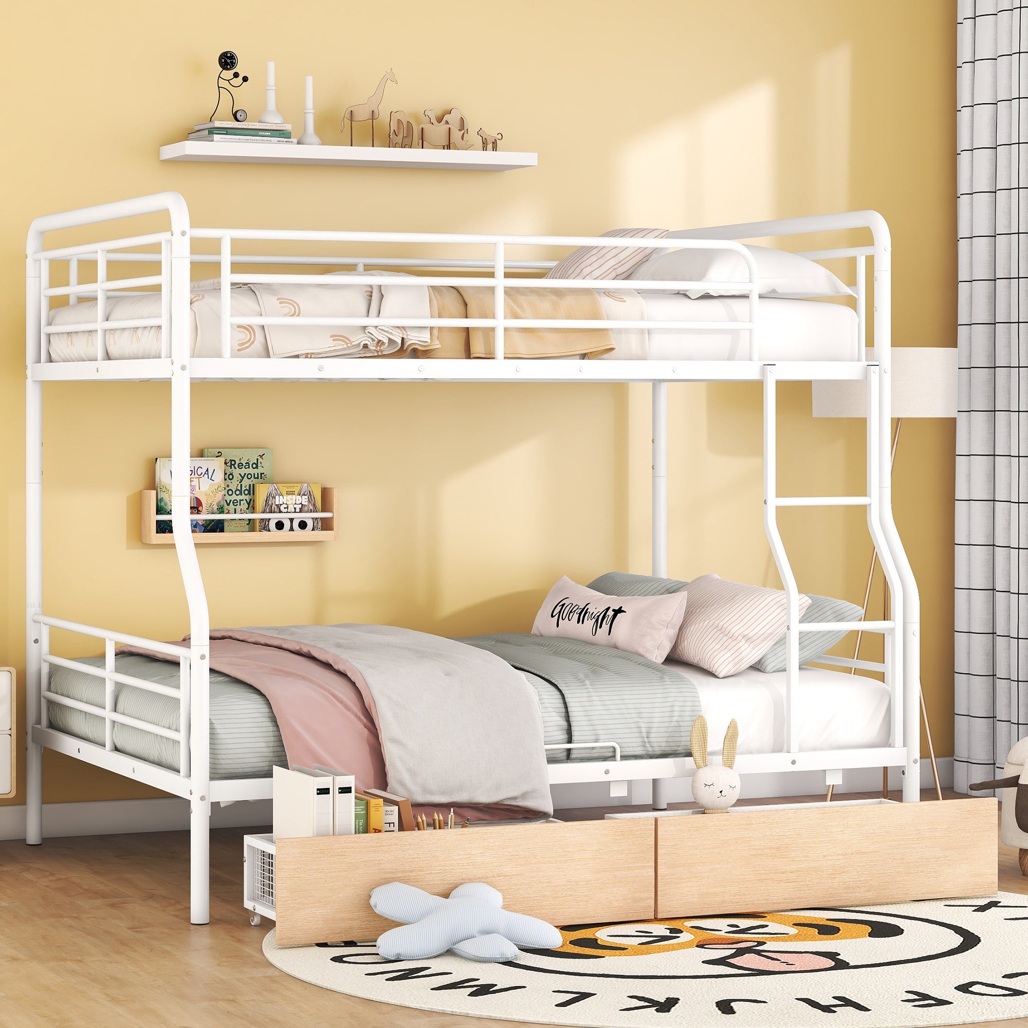 2594 Streamdale Full XL Over Queen Metal Bunk Bed With 2 Drawers
