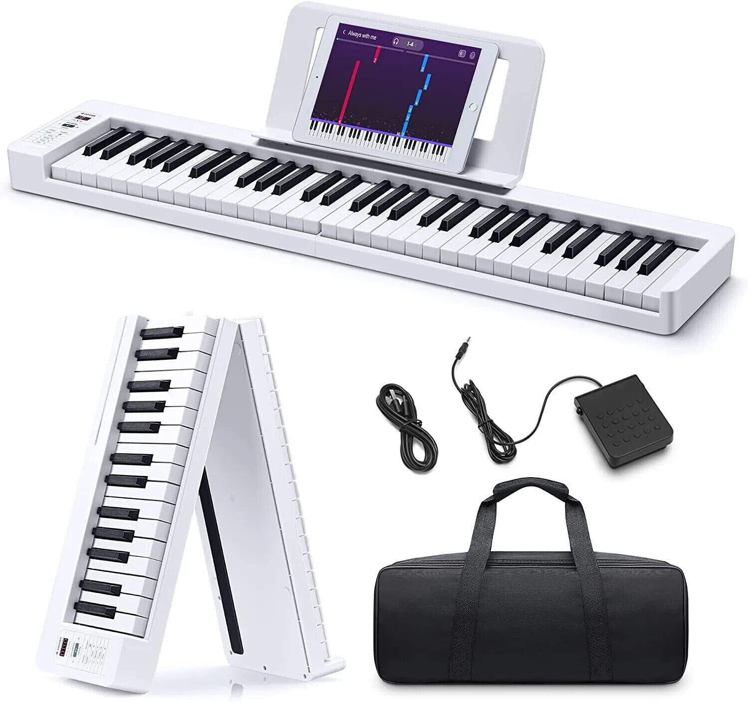 Donner DP 06 Foldable 61 Key Digital Piano Keyboard 128 Tone 128 Rhythm