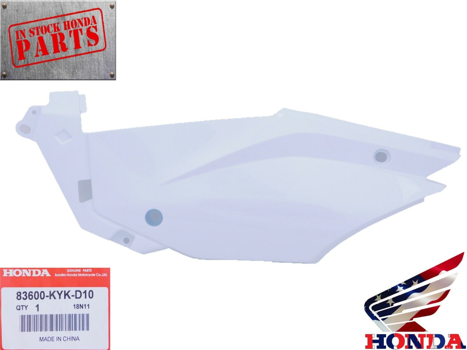 HONDA SIDE COVER LEFT NUMBER PLATE 2019 2023 CRF110F GENUINE OEM 83600 KYK D10