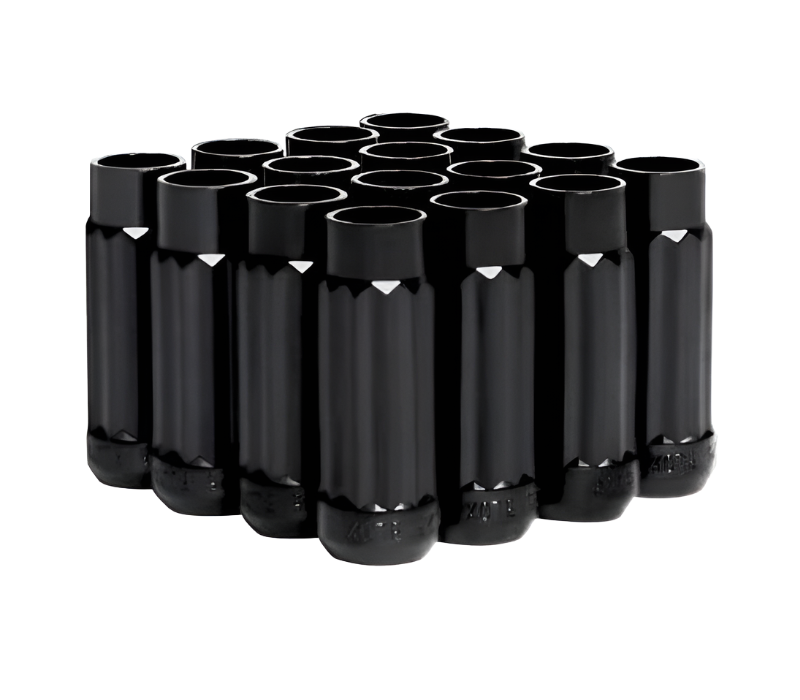 BLOX Racing 12 Sided P17 Tuner Lug Nuts 12x1.25   Black Steel   Set of 16