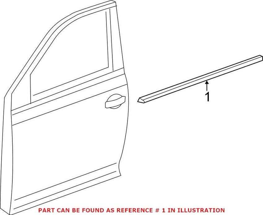 GENUINE VW/AUDI Window Trim Seal – Front Passenger Side (Black)