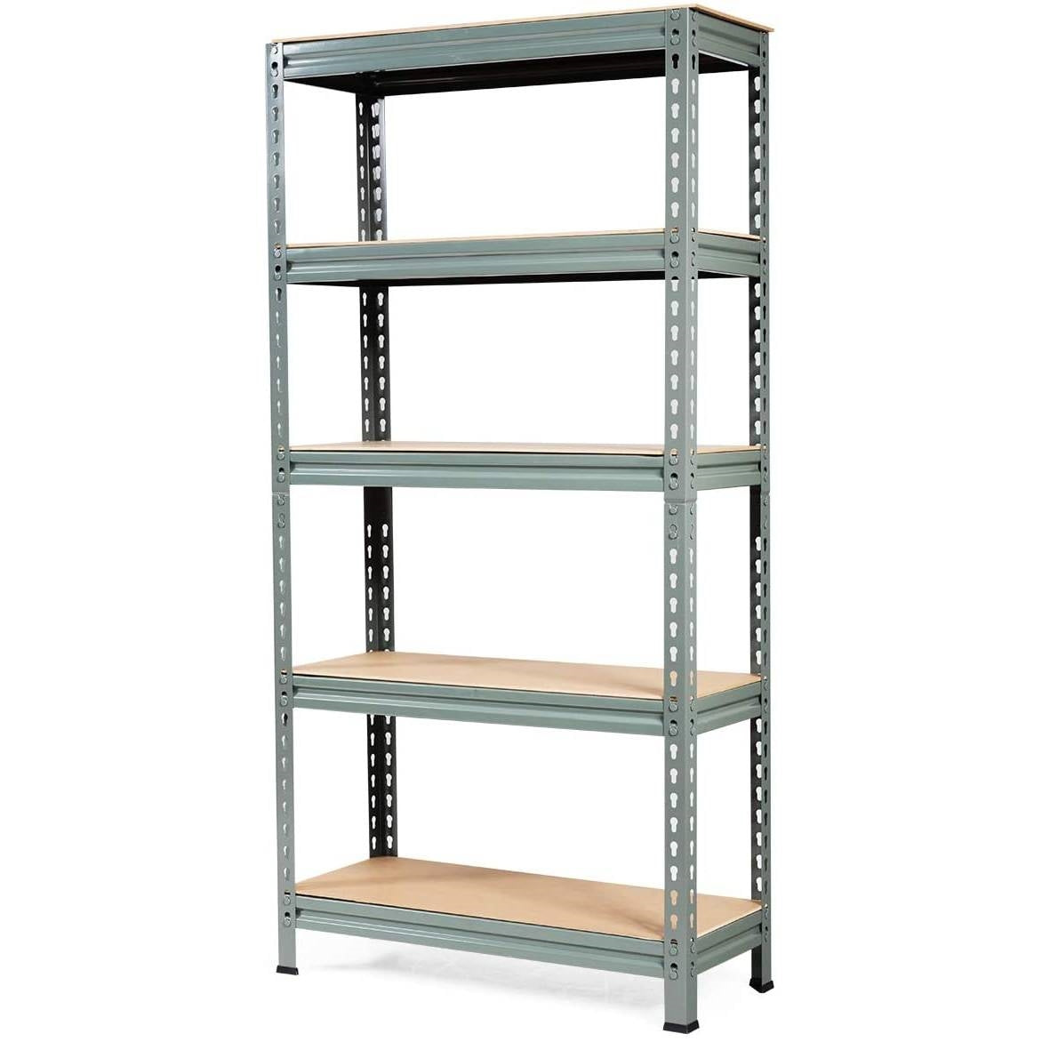 2736 Heavy Duty 60 inch Adjustable 5 Shelf Metal Storage Rack in Gray