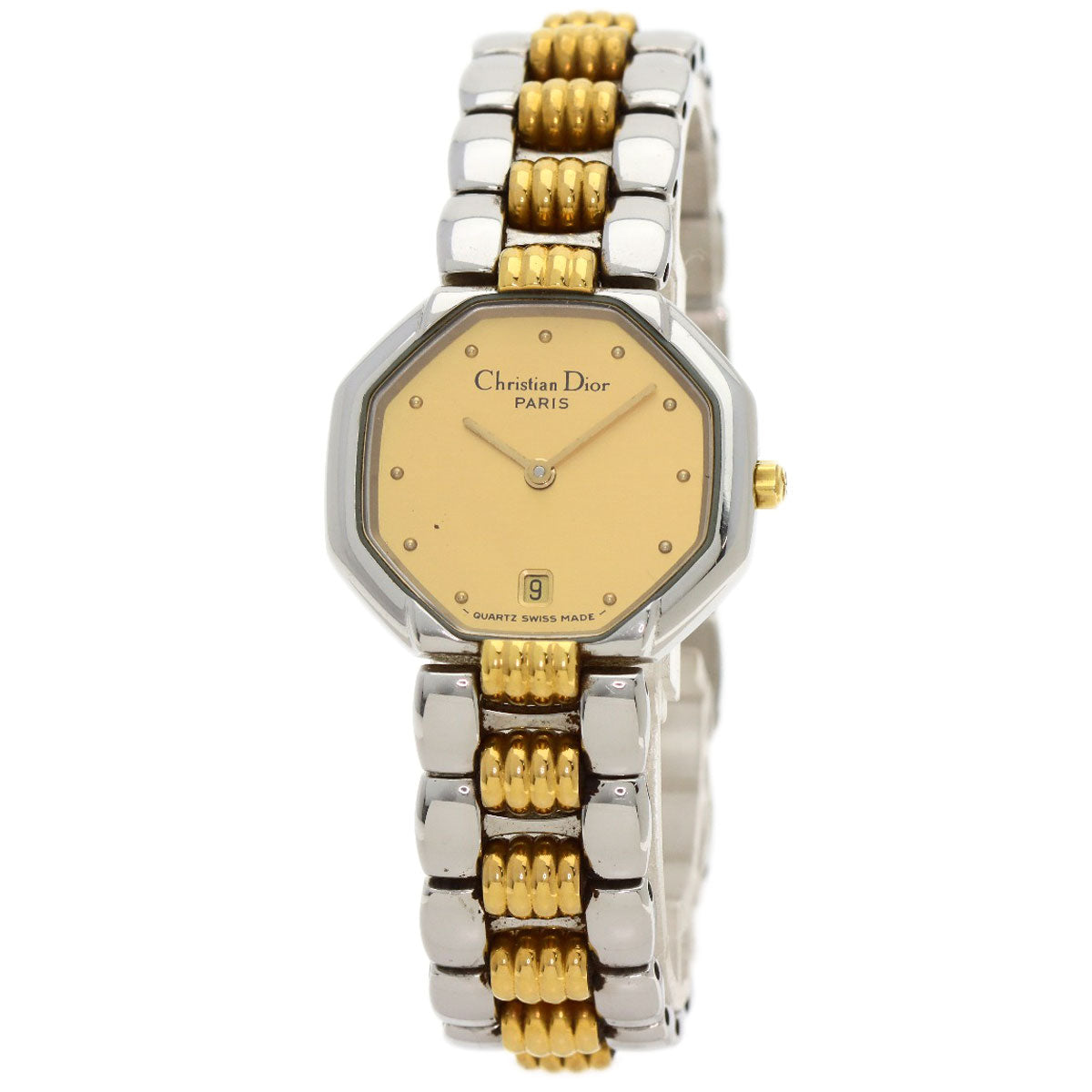Christian Dior Watches Quartz D48 203 1 Stainless Steel   SSxGP Silver Swing Octagon gold dial Women Used Authentic